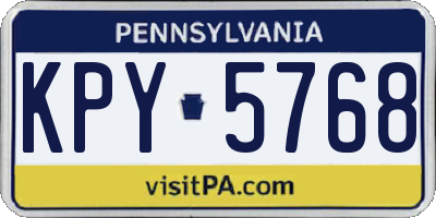 PA license plate KPY5768