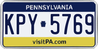 PA license plate KPY5769