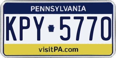 PA license plate KPY5770