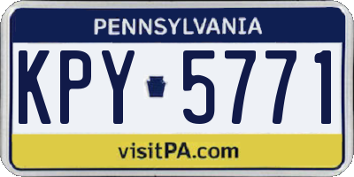 PA license plate KPY5771
