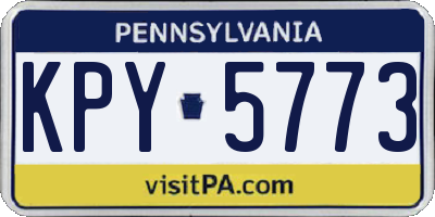 PA license plate KPY5773