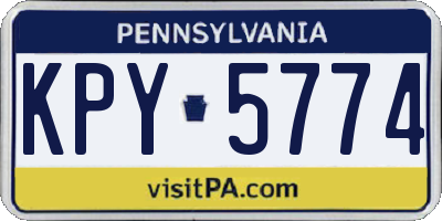 PA license plate KPY5774