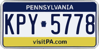 PA license plate KPY5778