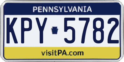 PA license plate KPY5782