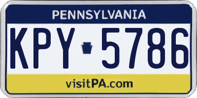 PA license plate KPY5786