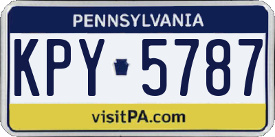 PA license plate KPY5787