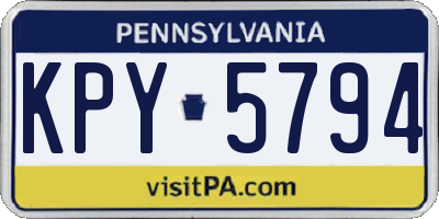 PA license plate KPY5794