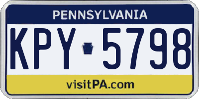 PA license plate KPY5798