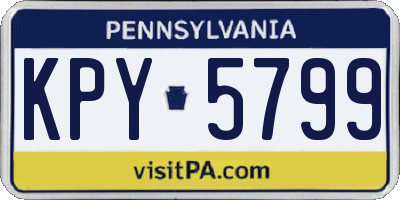 PA license plate KPY5799