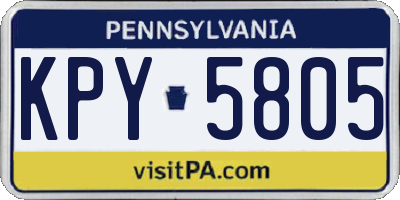 PA license plate KPY5805
