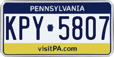PA license plate KPY5807