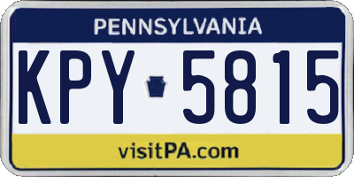 PA license plate KPY5815