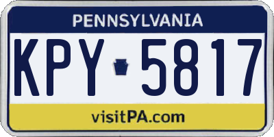 PA license plate KPY5817