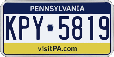 PA license plate KPY5819