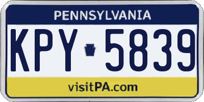 PA license plate KPY5839
