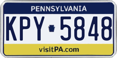 PA license plate KPY5848