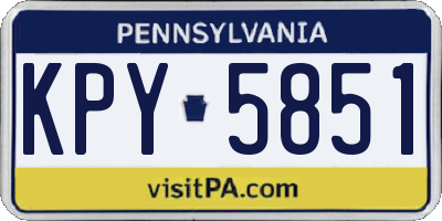 PA license plate KPY5851