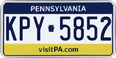 PA license plate KPY5852