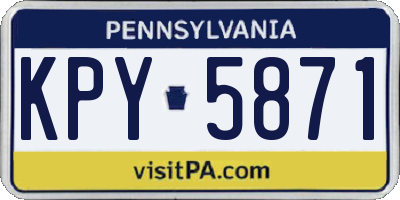 PA license plate KPY5871