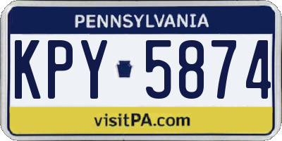 PA license plate KPY5874
