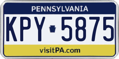 PA license plate KPY5875
