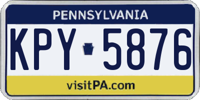 PA license plate KPY5876