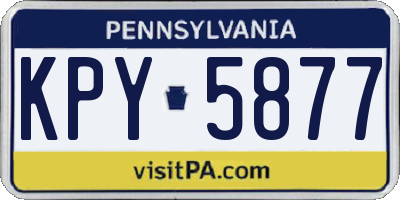 PA license plate KPY5877