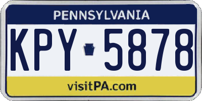 PA license plate KPY5878