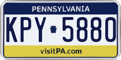 PA license plate KPY5880
