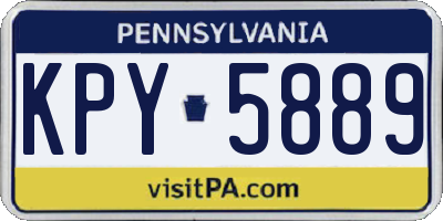 PA license plate KPY5889