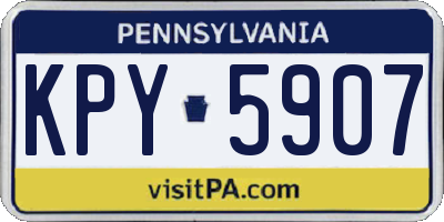 PA license plate KPY5907