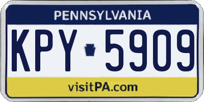 PA license plate KPY5909