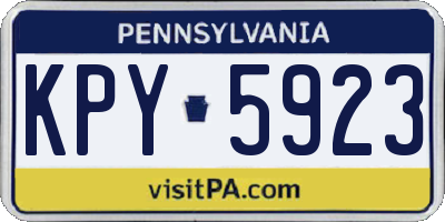 PA license plate KPY5923