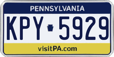 PA license plate KPY5929