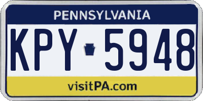 PA license plate KPY5948