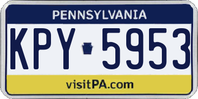 PA license plate KPY5953