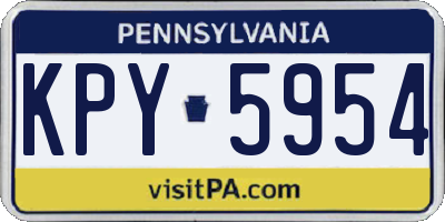 PA license plate KPY5954