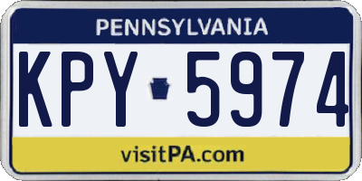 PA license plate KPY5974