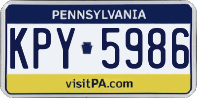 PA license plate KPY5986