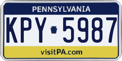 PA license plate KPY5987