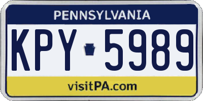 PA license plate KPY5989