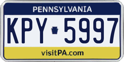 PA license plate KPY5997