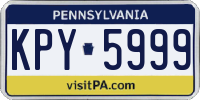 PA license plate KPY5999