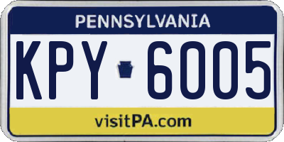 PA license plate KPY6005