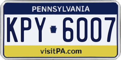 PA license plate KPY6007