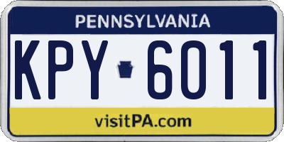 PA license plate KPY6011