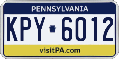 PA license plate KPY6012