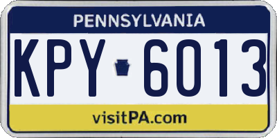 PA license plate KPY6013