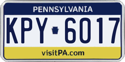 PA license plate KPY6017