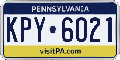 PA license plate KPY6021